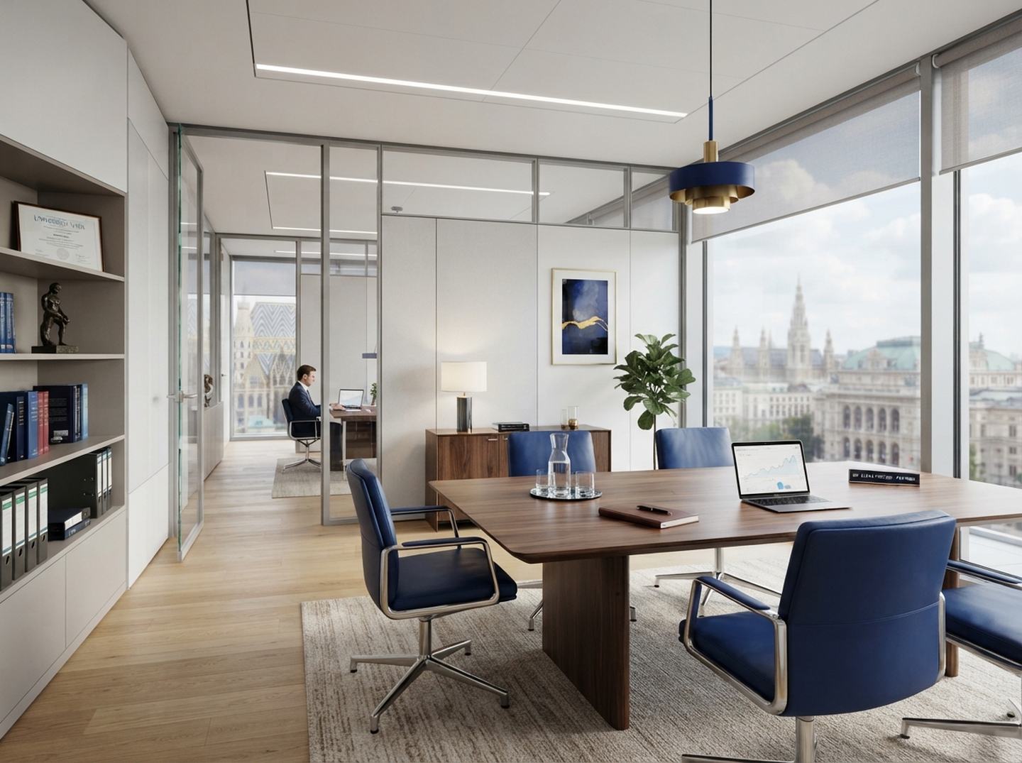 Büro mit Blick über Wien